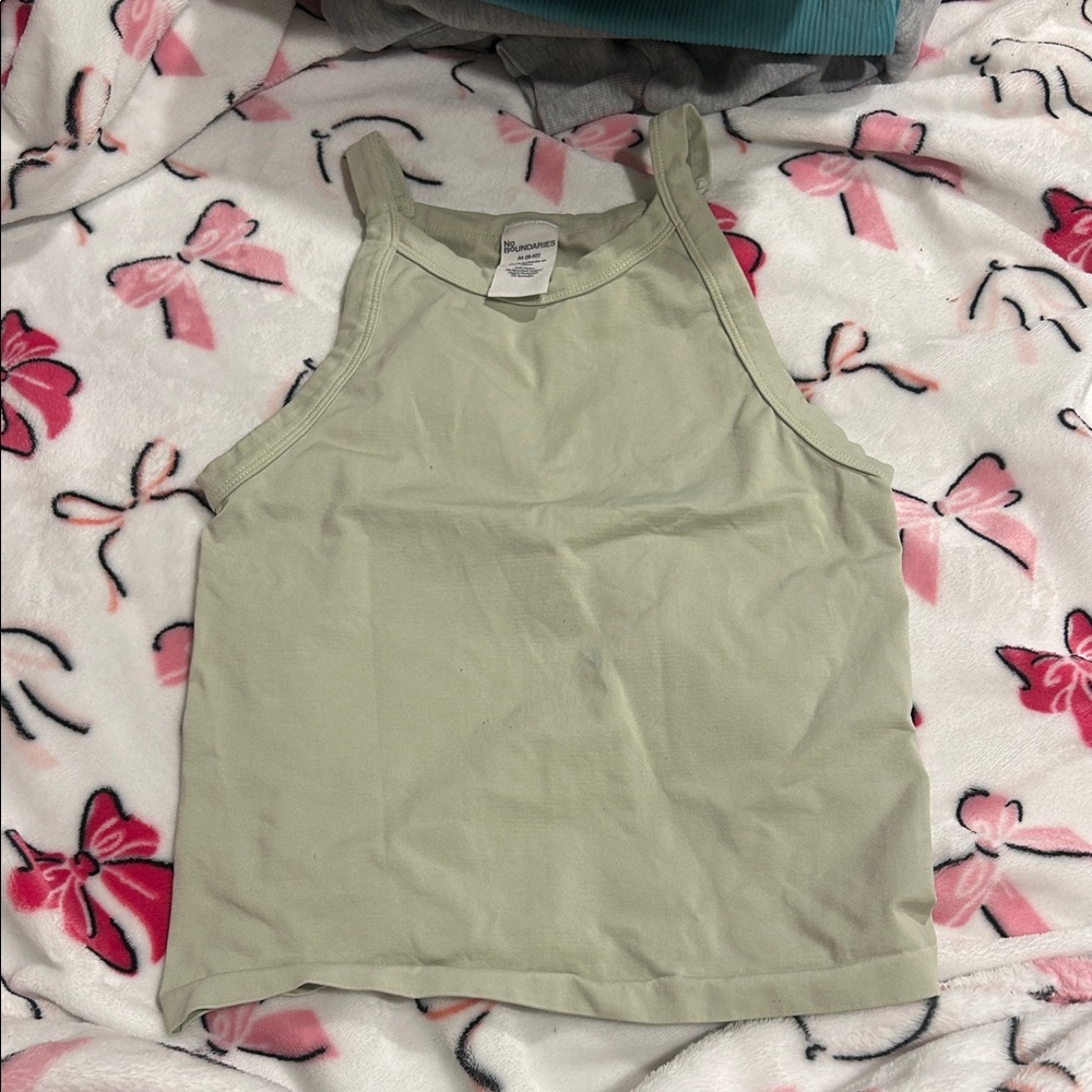 No Boundaries Light Green Crop Top